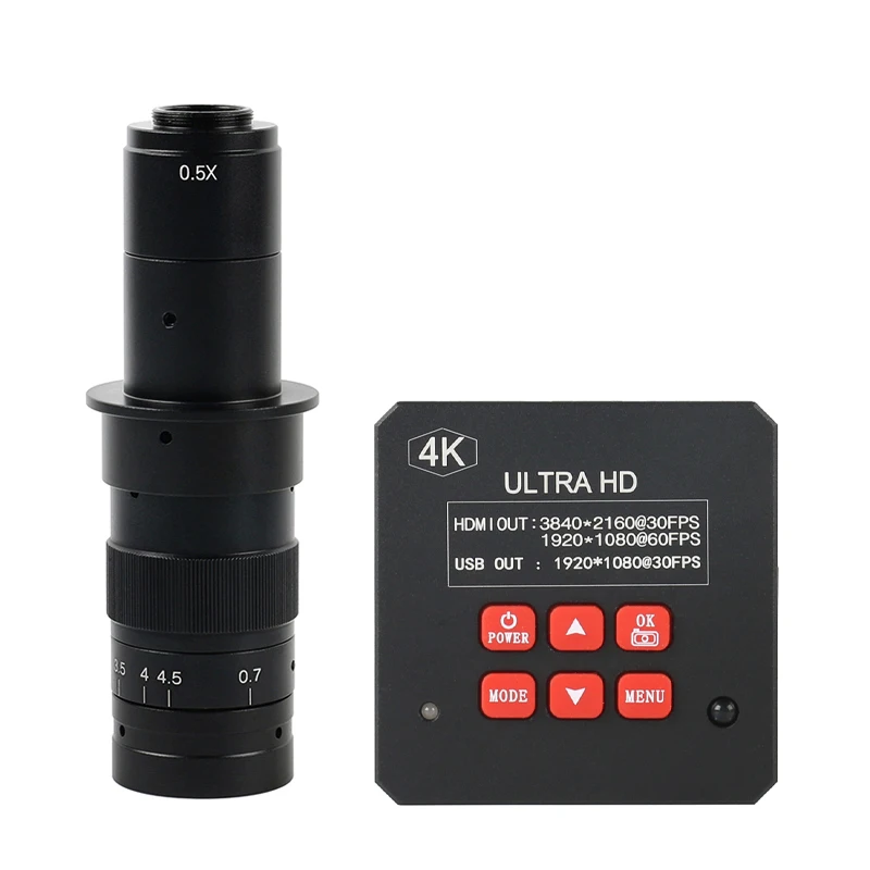 Цифровой видеомикроскоп 38MP 4K UHD 1080P 60FPS HDMI камера 180X 300X C крепление объектива для