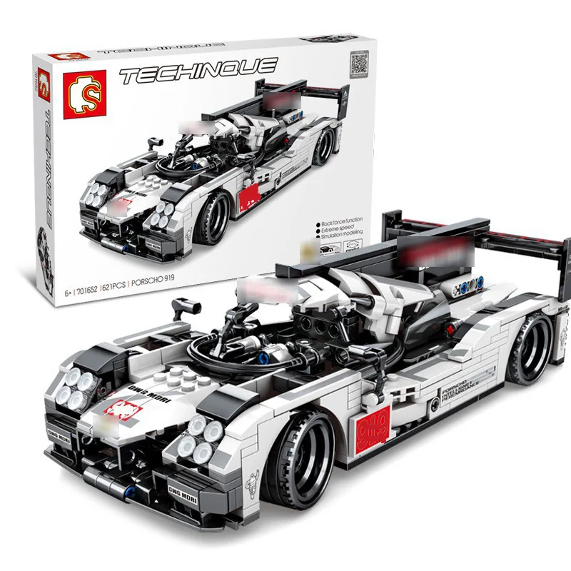

High science and technology series Porsche 919 sports car racing model boy assembly building blocks toys