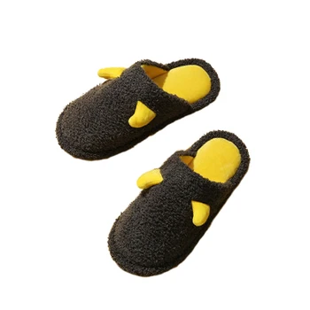 

House Slipper Slip-on Short Plush Cotton Warm Non-Slip Comfortable Thick Bottom Indoor Shoes Cute Furry Winter Men Slippers