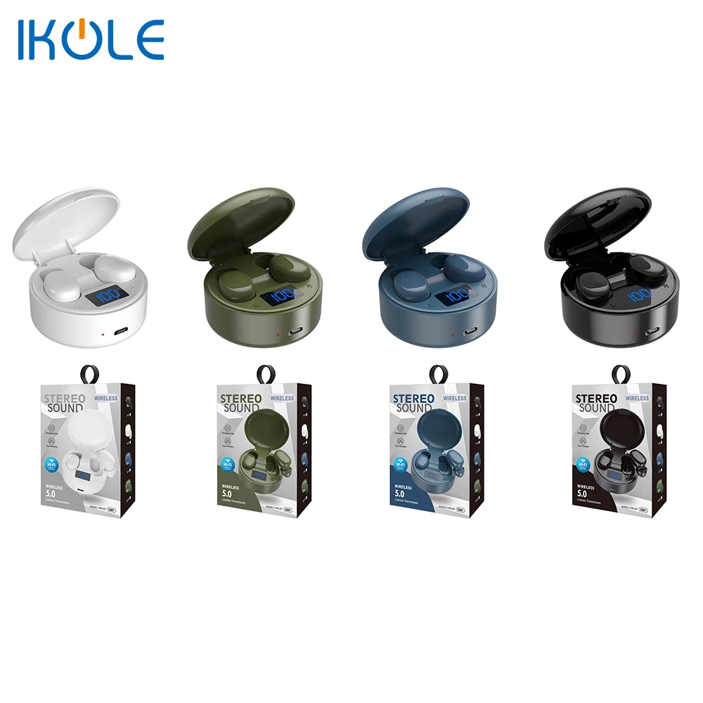 IKOLE TWS Bluetooth 5 0 Беспроводные наушники с ЖК дисплеем зарядка Cass Stereo HIFI Deep Bas