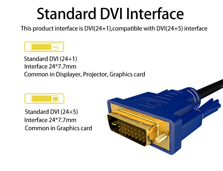 GCX DVI кабель 24+ 1 двойное соединение папа-папа позолоченный DVI-D видео кабель для монитора ТВ проектора 1,5 м 3 м 5 м 10 м 15 м 20 м DVI D