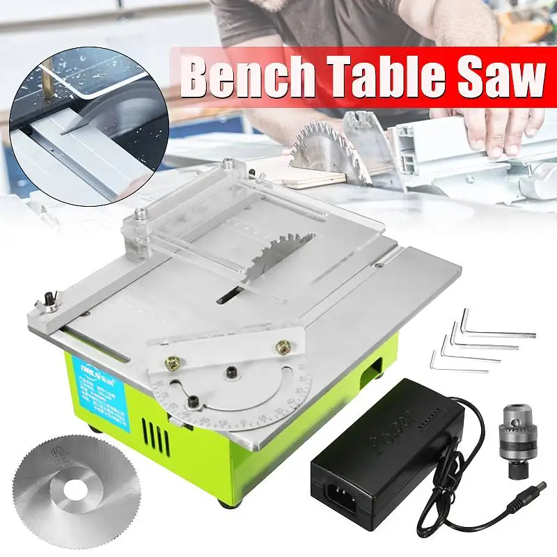 

Mini Table Saw Handmade Woodworking Bench Saw DIY Hobby Model Crafts Cutting Tool Handmade Woodworking Bench with 2 Saw Blades