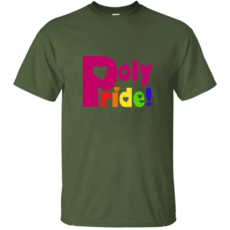 Модный стиль Poly Pride Футболка мужская с круглым вырезом унисекс Женский Топ Футболка большой размер 3xl 4xl 5xl поп фитнес