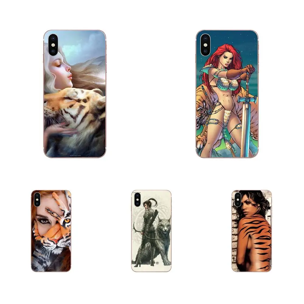 Тонкий чехол для LG G3 G4 G5 G6 G7 K4 K7 K8 K10 K40 K50 Q6 Q60 V10 V20 V30 V40 Nexus 5 5X 2017 Tiger Girl | Мобильные