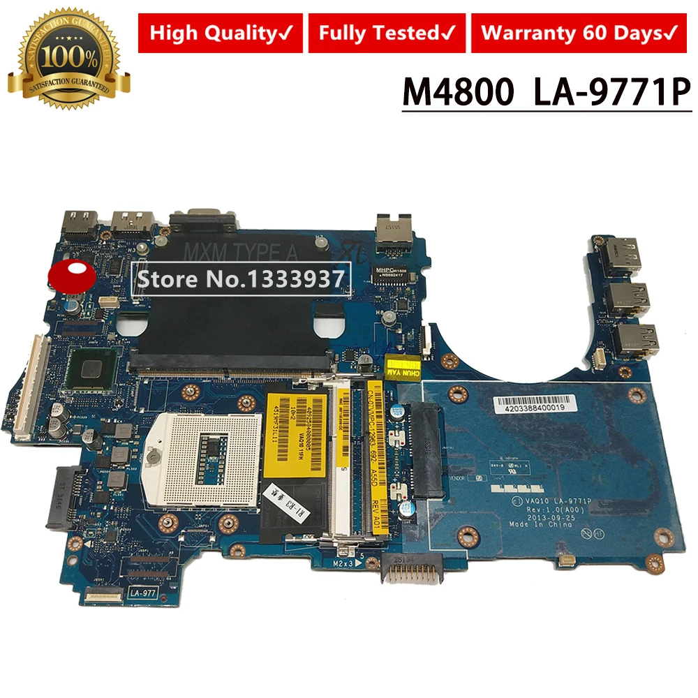 

CN-07VMPC 07VMPC 7VMPC M4800 mainboard DDR3 hm86 VAQ1 LA-9771p For DELL Precision M4800 Laptop Motherboard