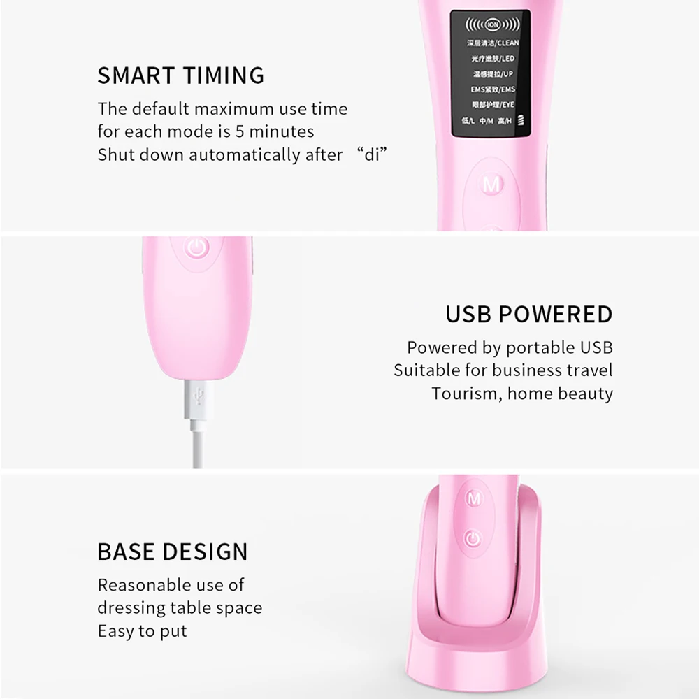 EMS Facial Massager For Face Skin Rejuvenation Beauty Device LED Photon Radio Frequency Lifting Anti Wrinkle Eye Skin Care Tool