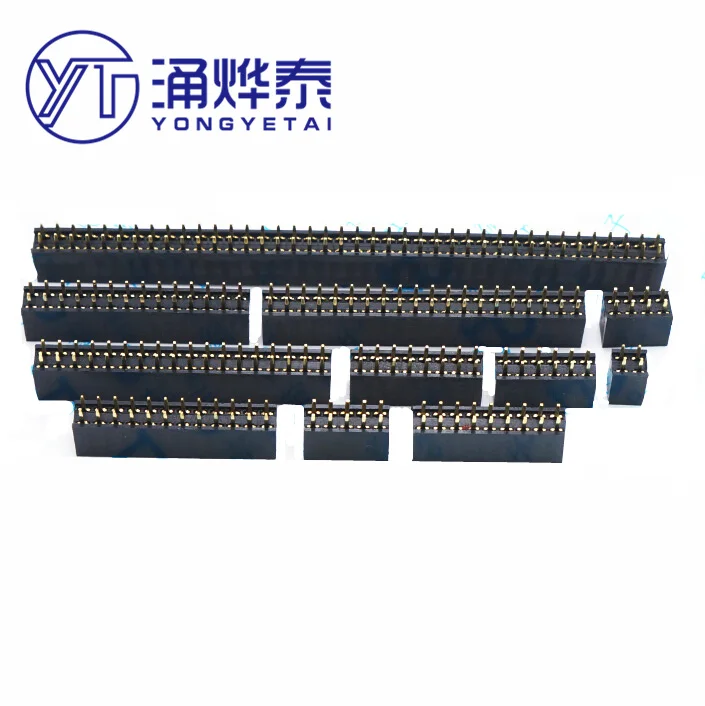 YYT 2.54 Double row Female type pin header socket 2*2P/3P4P5P6P7P8P9P10P12P14P15P16P18P20P25P30P40P