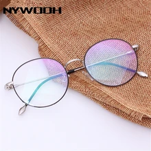 NYWOOH круглые очки Женские Мужские Ретро прозрачные оправы для очков металлические очки