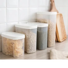 Прозрачная кухонная коробка для хранения пищевых продуктов, рисовые орехи, контейнер для сухих пищевых продуктов, пластиковые контейнеры, водонепроницаемые контейнеры для запечатывания коробок с крышкой