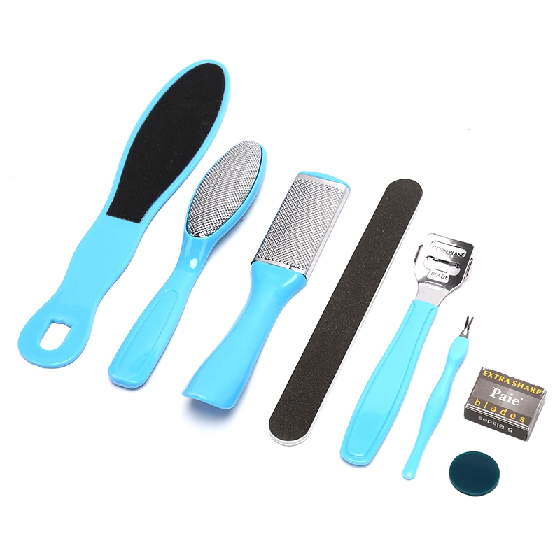 Portable Plastic + Stainless Steel Foot File Set Dead Hard Skin Callus Remover Scraper Pedicure Rasp Tools New