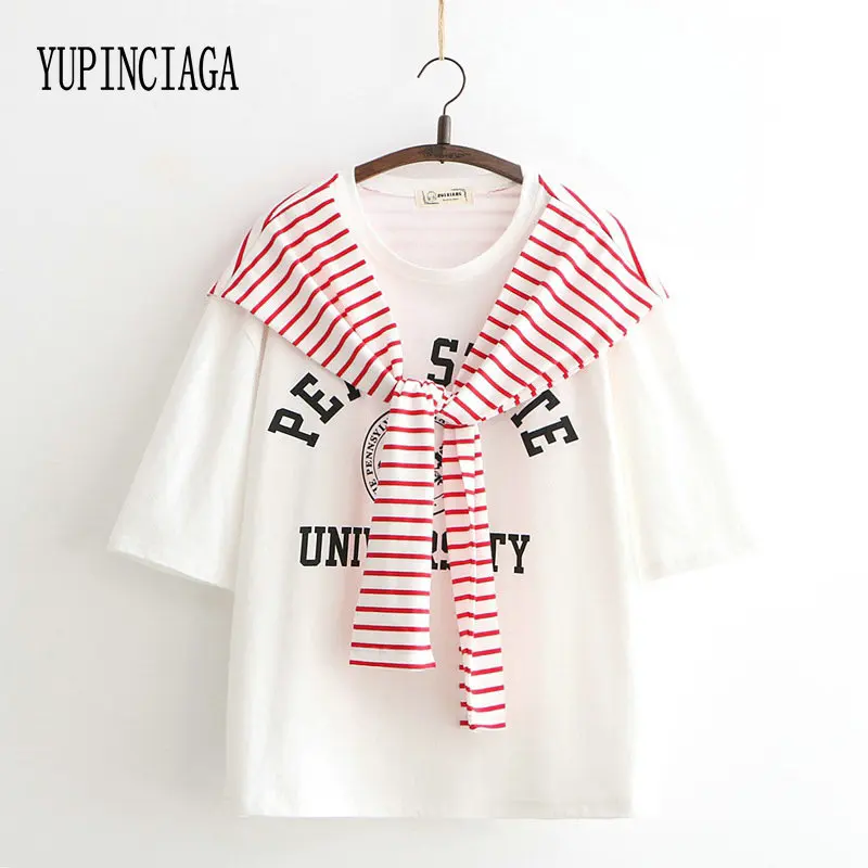 YUPINCIAGA новинка Harajuku имитация двух частей шаль темно синий воротник буквенный