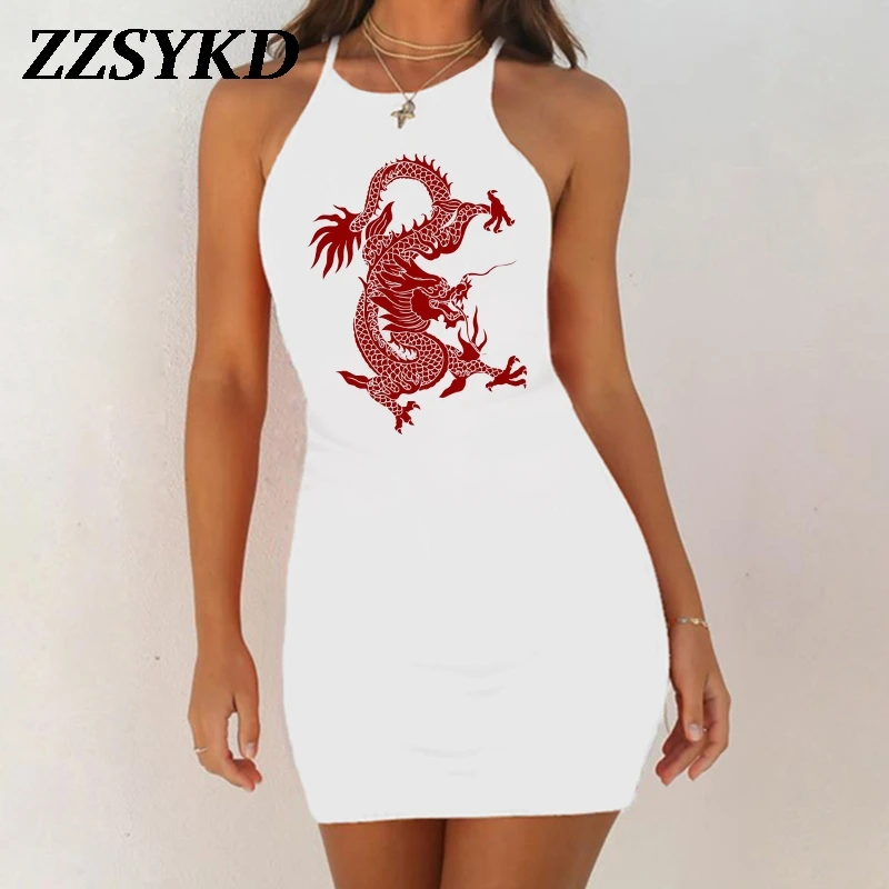 

Women Summer Dress Sexy Night Dress Sleepwear Nightgown Sleepshirts Vintage Fun Dragon Lingerie Slim Pack Hip Nightie NightShirt