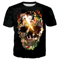 Металл рок с надписью Mötley Crüe Объёмный рисунок (3D-принт) летние Для мужчин's футболка модная футболка shirtk Прохладный Красочные футболка для