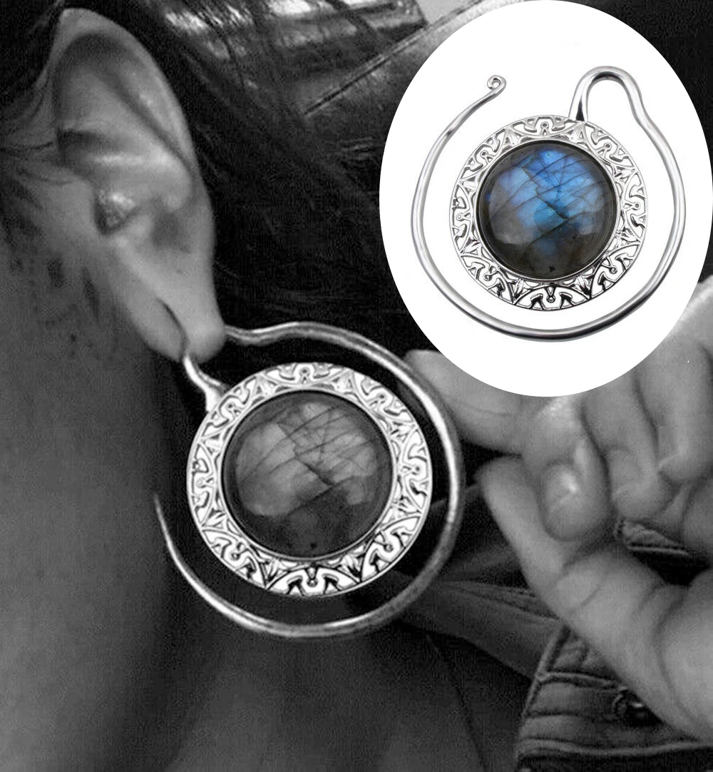 1 пара серебряных подвесок из Лабрадорита ювелирные изделия Для Пирсинга Ушей