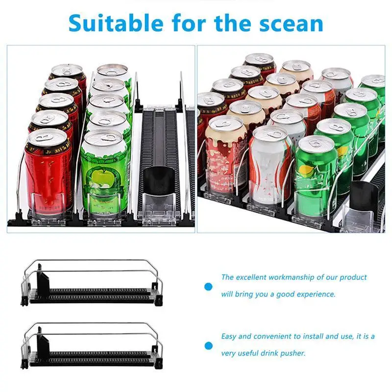 Shelf Automatic Replenishment Pusher Refill Sliding System for Drinks Display Easy and convenient to install and use shelf automatic replenishment pusher refill pushing sliding system for commodity canned drinks display arranged in retail