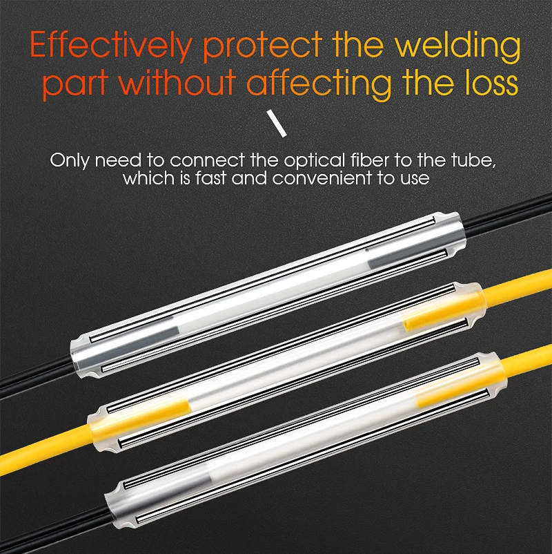 100/200/500PCS Fiber optic heat shrink tubing 60mm Double steel needle fiber opt