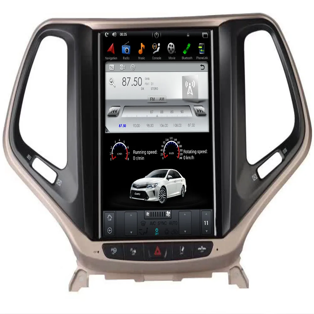 10 4 &quotTesla Тип Android 9 0 6 7 1 подходит JEEP Cherokee 2014 2015 2016 2017 2018 2019 автомобильный DVD плеер