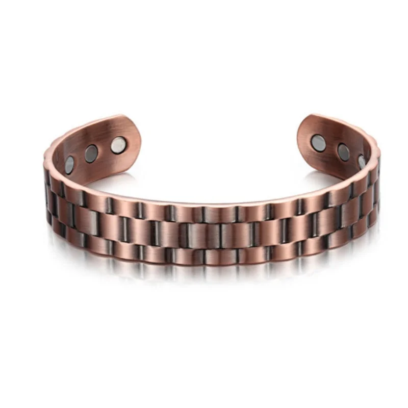 Copper Модный браслет из цепочки, винтажные мужские открытые манжеты, античные медные покрытые ювелирные изделия для мужчин, вечерние аксессуары для свадьбы, помолвки - Окраска металла: Copper