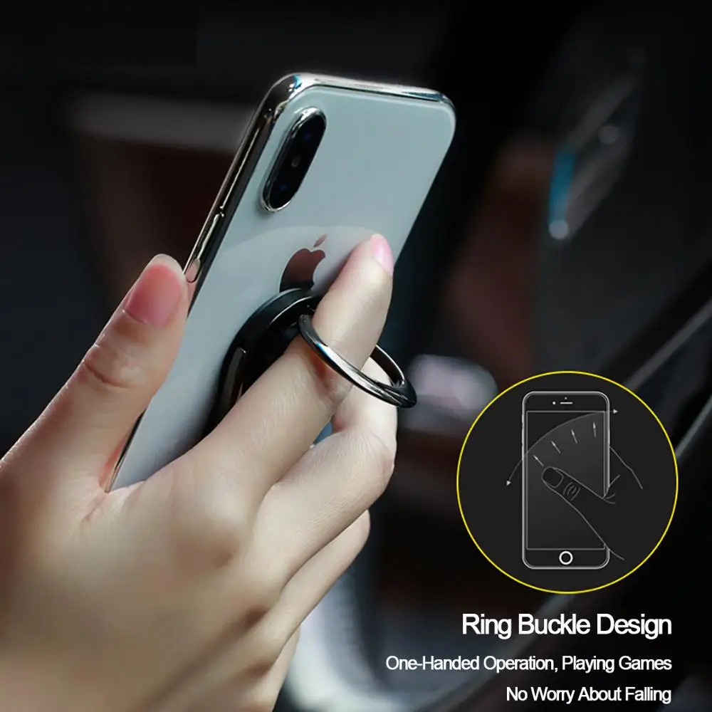Универсальный автомобильный держатель для телефона с кольцом на палец, подставка для iPhone 360, вращающаяся металлическая подставка для мобильного смартфона samsung, автомобильное кольцо