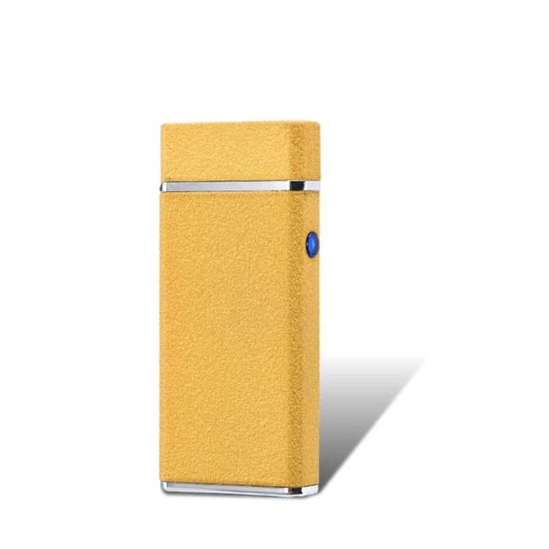 Matte Gold Металлическая ветрозащитная электронная Usb зарядка Зажигалка для сигарет двойная дуга плазменный Пульс индивидуальные зажигалки гаджеты для мужчин или женщин - Цвет: Matte Gold