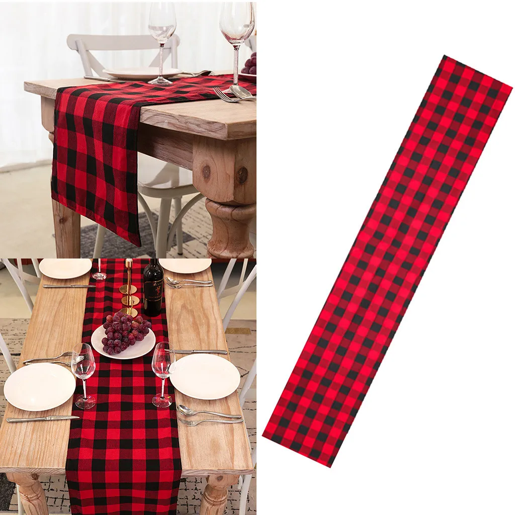 best selling products Plaid Pattern Placemat Dining Table Mat Non-Slip Christmas Home Decor We lcome support dropshipping