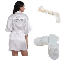 Серебряные свадебные халаты для невесты, невесты, подружки невесты, подружки невесты, женские вечерние халаты на заказ с именем и датой