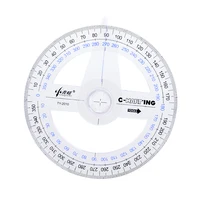 Plastic 360 Degree Protractor Ruler Angle Finder Swing Arm School Office 1