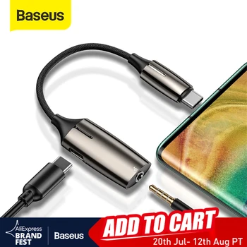 

Baseus L60 USB C to 3.5mm aux audio Adapter usb type c Extension Cable with Light Interface 1 to 2 for Smart Phone