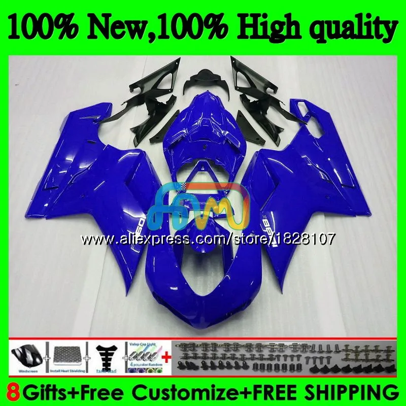 848 1098 для поездок на мотоцикле DUCATI 848R 1098R 1198 07 08 09 10 11 70BS. 16 1098S 848S синий глянец R 1198S 2007 2008 2009 2010 2011 2012 обтекатель