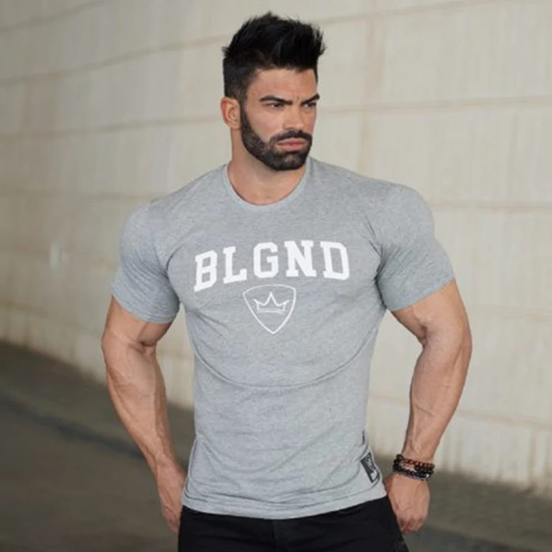 gray t-shirt Летние новые модные штаны для мужчин, повседневные брюки для бега, бодибилдинга, фитнеса, пота, ограниченное время, спортивные штаны - Цвет: gray t-shirt