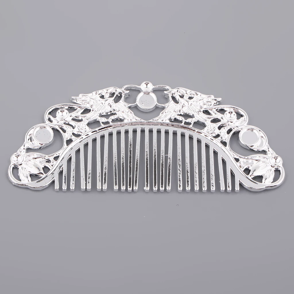 silver color Golden Color Round Cabochon Bezels Blank Hair Side Comb Cabochon Clip Hair Pin Clip Barrette Blanks Hairpin Findings