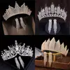 Baroque Luxury Silver Color Crystal Bridal Tiaras Crown With Earrings Rhinestone Pageant Diadem Wedding Hair Accessories Bijoux ► Photo 1/6