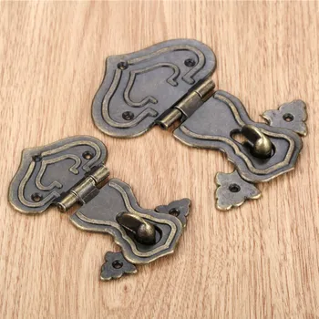 

1Pc Vintage Box Latch Clasps Bronze Tone Trunk Lock Handbag Bag Accessories Purse Snap Clasps/ Closure Locks 63x39mm