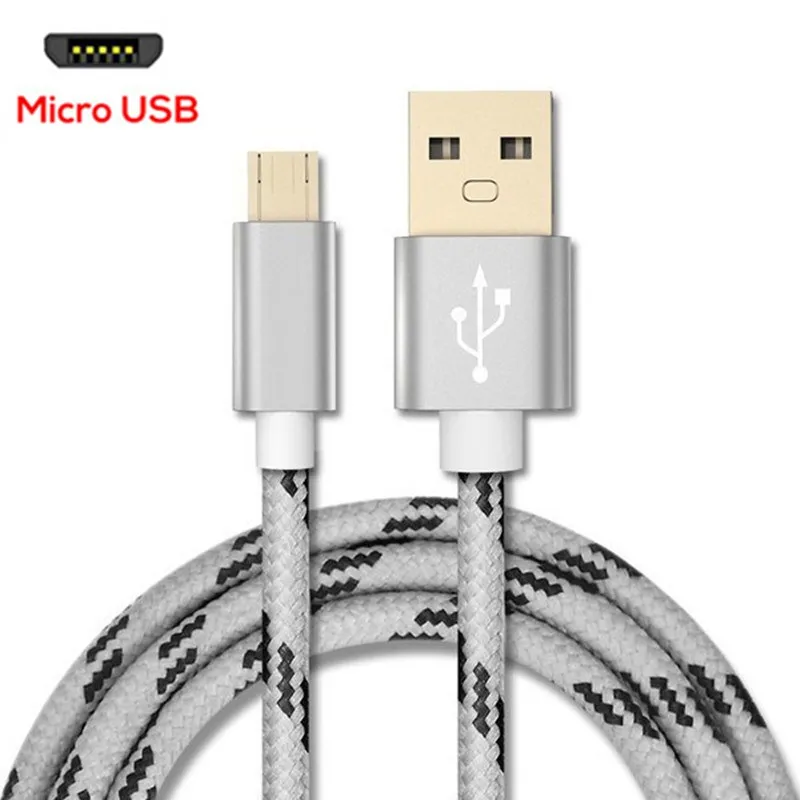 Хорошее 3а микро быстрое зарядное устройство кабель для samsung sony Xiaomi Android USB микро кабель передачи данных для быстрой зарядки A3 A5 A7 J5 J7 зарядное устройство Шнур - Цвет: Silver