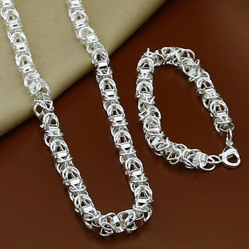 

2019 New Trendy Jewelry Sets 925 Sterling Silver Classic Dragon Chain Necklace Bracelet Set Women Man Jewelry