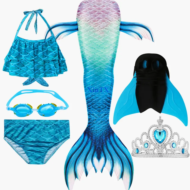 Новое поступление! Детская Русалка Моноласты хвосты для купания детей Купальный
