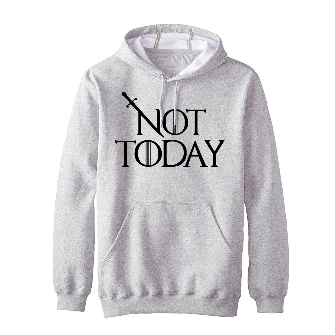 

Game Of Thrones Hoodies Not Today Logo Print Arya Stark Sweatshirt Fleece Warm Streetwear New Autumn Casual Harajuku Mens Hoody