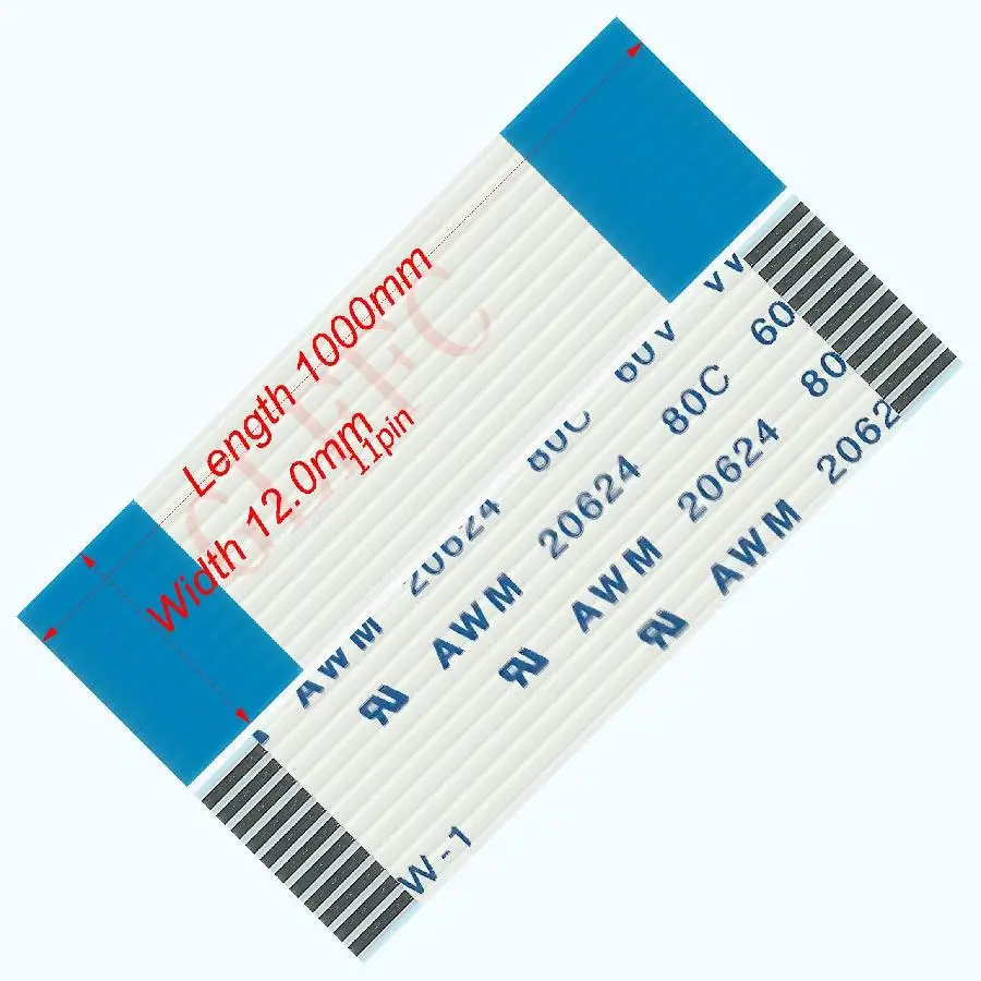 11pin 1,0 шаг 80 мм-2500 мм a-тип Гибкий плоский кабель FFC awm 20624 ROHS для ttl lcd DVD Компьютера - Цвет: 1000