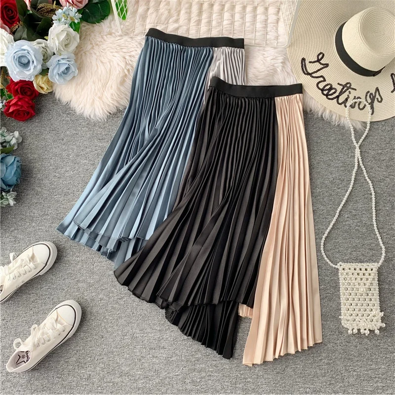 

2019 Autumn and Winter New Korean High Waist Irregular Loose Fashion Sexy Women Skirts J276