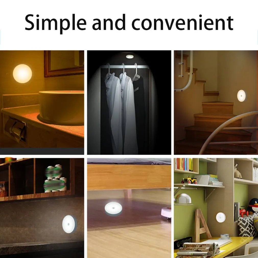 Led Human Body Sensor Night Light Usb Charging Bedside Lamp Baby Feeding Night Aisle Wardrobe Cupboard Lamp