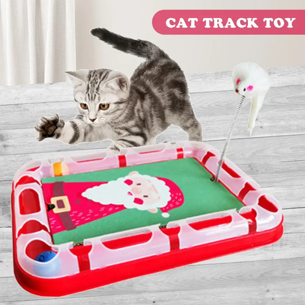 

Christmas Cat Track Toy Kitten Funny Interactive Teaser Toy Pet Scratch Toy For Pet Recreation Training Christmas Pet Toy Track
