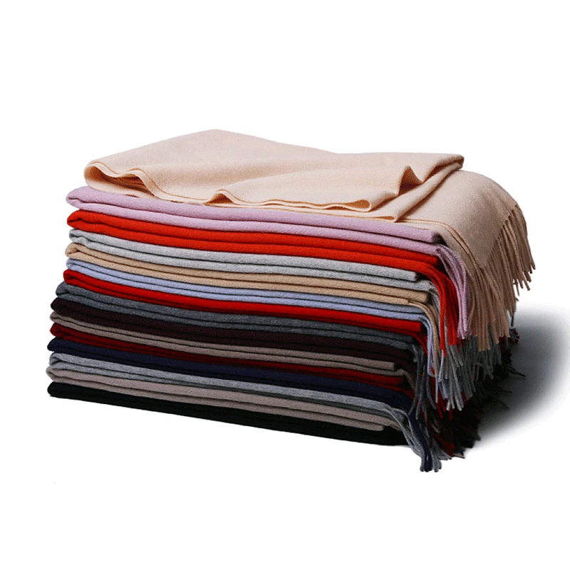 Wool Wraps Striped New Fashion Cashmere Scarves With Tassel Women Warm Winter Pashmina Thick Warm Wool Shawl Wrap Hot Sale
