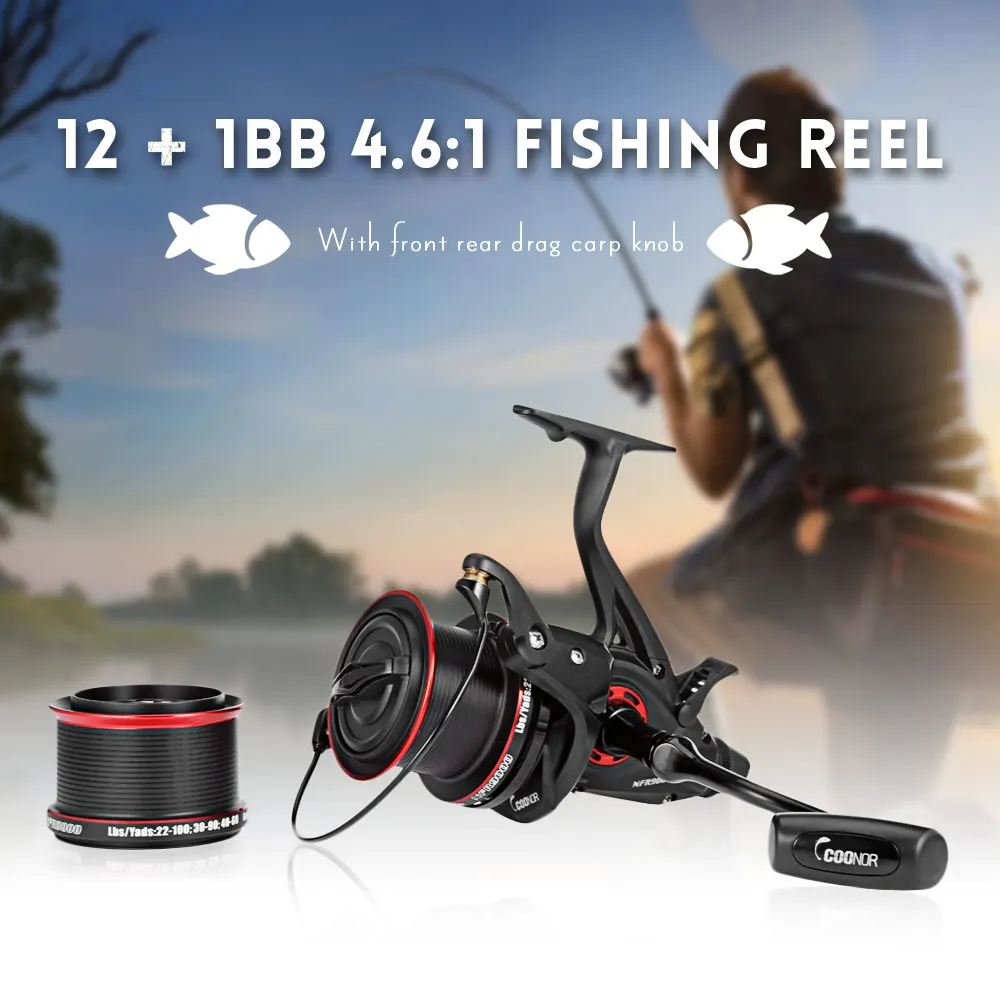 COONOR NFR9000+8000 Double Spool Fishing Reel 12+1 BB 4.6:1 Spinning Fishing Reel Foldle Left/Right Handle Fishing Spinning Reel COONOR NFR9000+8000 Double Spool Fishing Reel 12+1 BB 4.6:1 Spinning Fishing Reel Foldle Left/Right Handle Fishing Spinning Reel