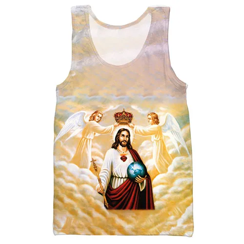 Religion Jesus 3D Печатный унисекс Топ на бретелях для мужчин модный крутой летний топ на бретелях для работы Мужские Женские топы топ на бретелях - Color: 5