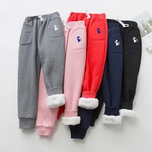  Boys Winter Pants Sports Warm Trousers Berber Fleece Kids Thick Pants Children Long Trousers For 4-14 Years Kids Causal Pants 