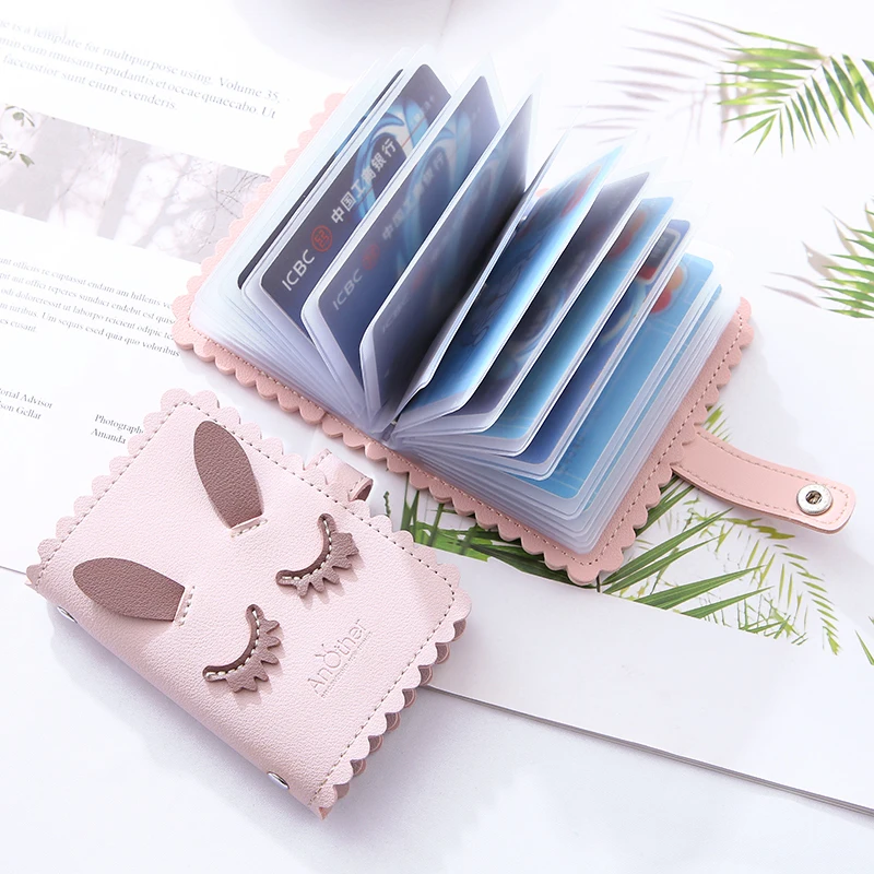 

NI WEI ER Rabbit 24 Bits Function Women Card Holder Case ID Credit Bank Passport Cover Cards Bag Wallet Carteira Feminina Mujer