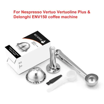 

Refillable Coffee Capsule Pod Filter Dripper Tamper Stainless steel Compatible with Nespresso GCA1 ENV135 Coffee Machine