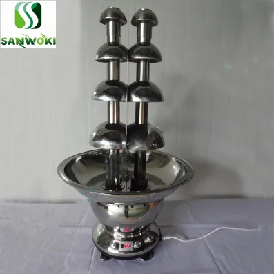 Double tower chocolate fountain machine double color chocolate waterfall machine stainless steel hotpot
