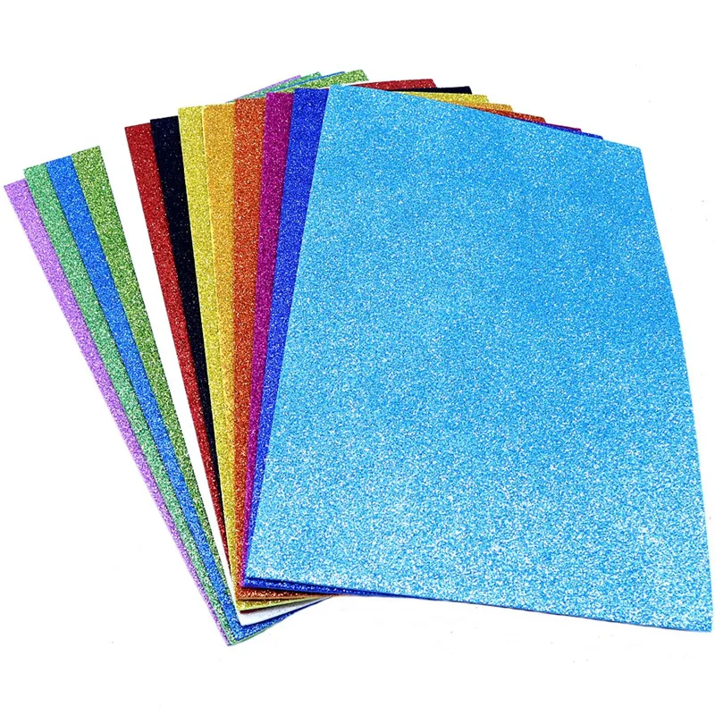 1 Piece A4 Glitter Sequins Sponge Foam Paper Scrapbook Material DIY Handcrafts Embossed Paper Toys Flowers Decorations Supplies