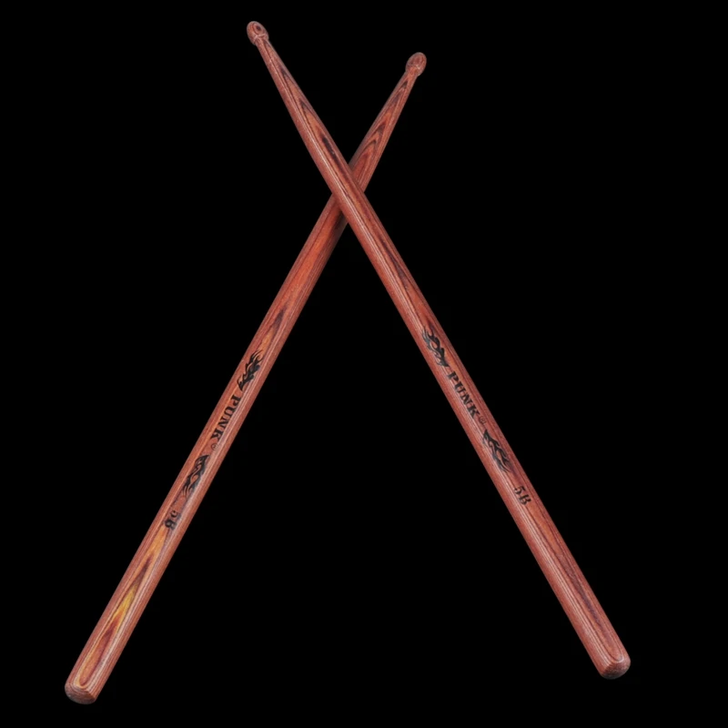 PUNK Drum Sticks 5B Wood Tip Drumsticks, 5B African Merbau Wood Drum Sticks Suitable for Drumer Playing, Beginner practicing, an
